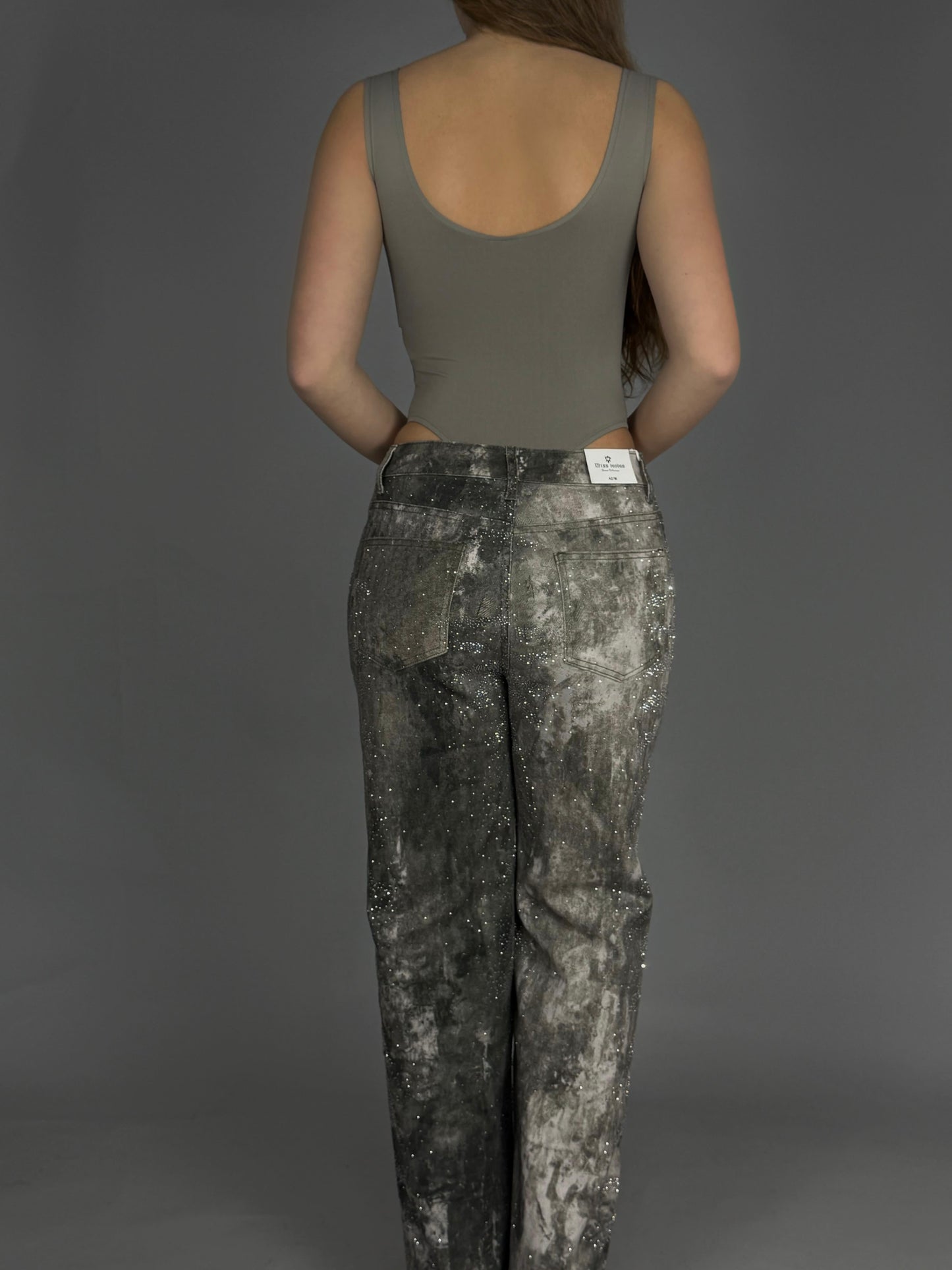 jeans fumé con swarovski