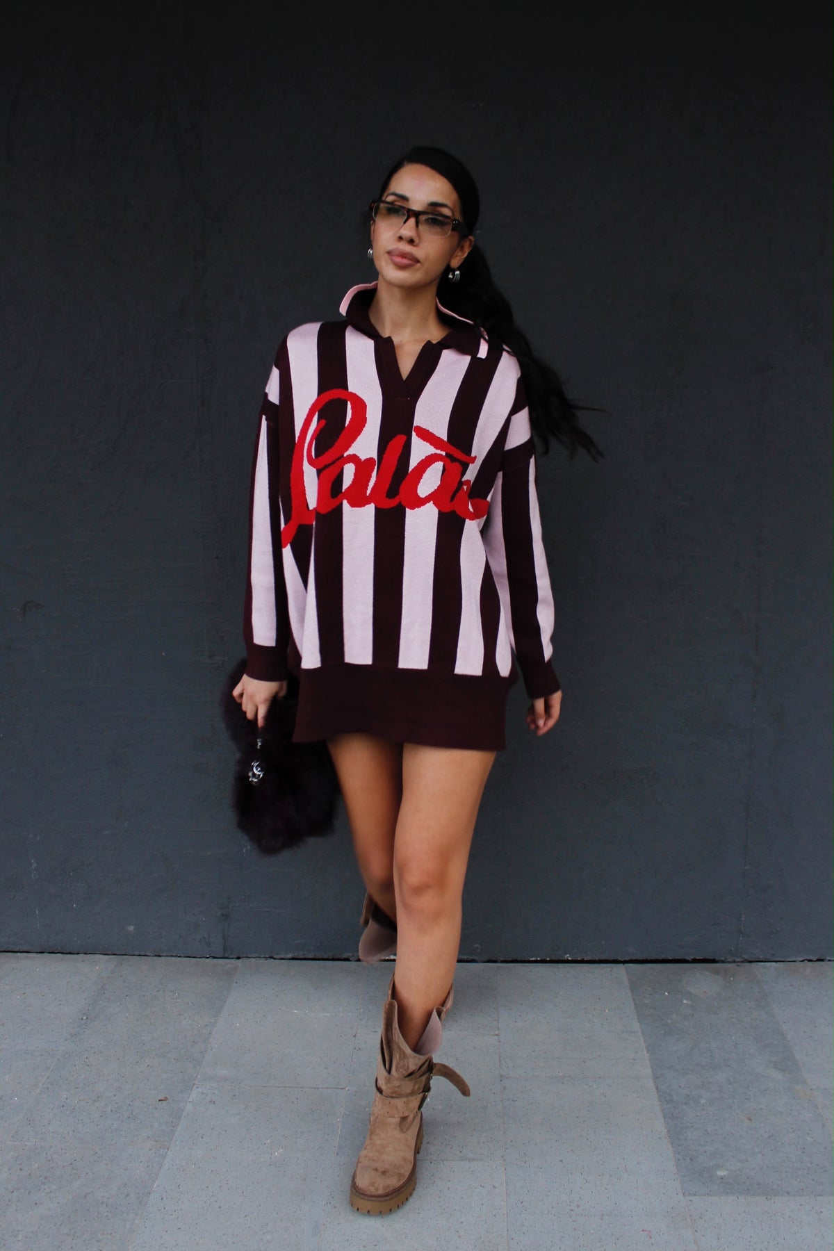 maglione/polo PALACE rosa/marrone