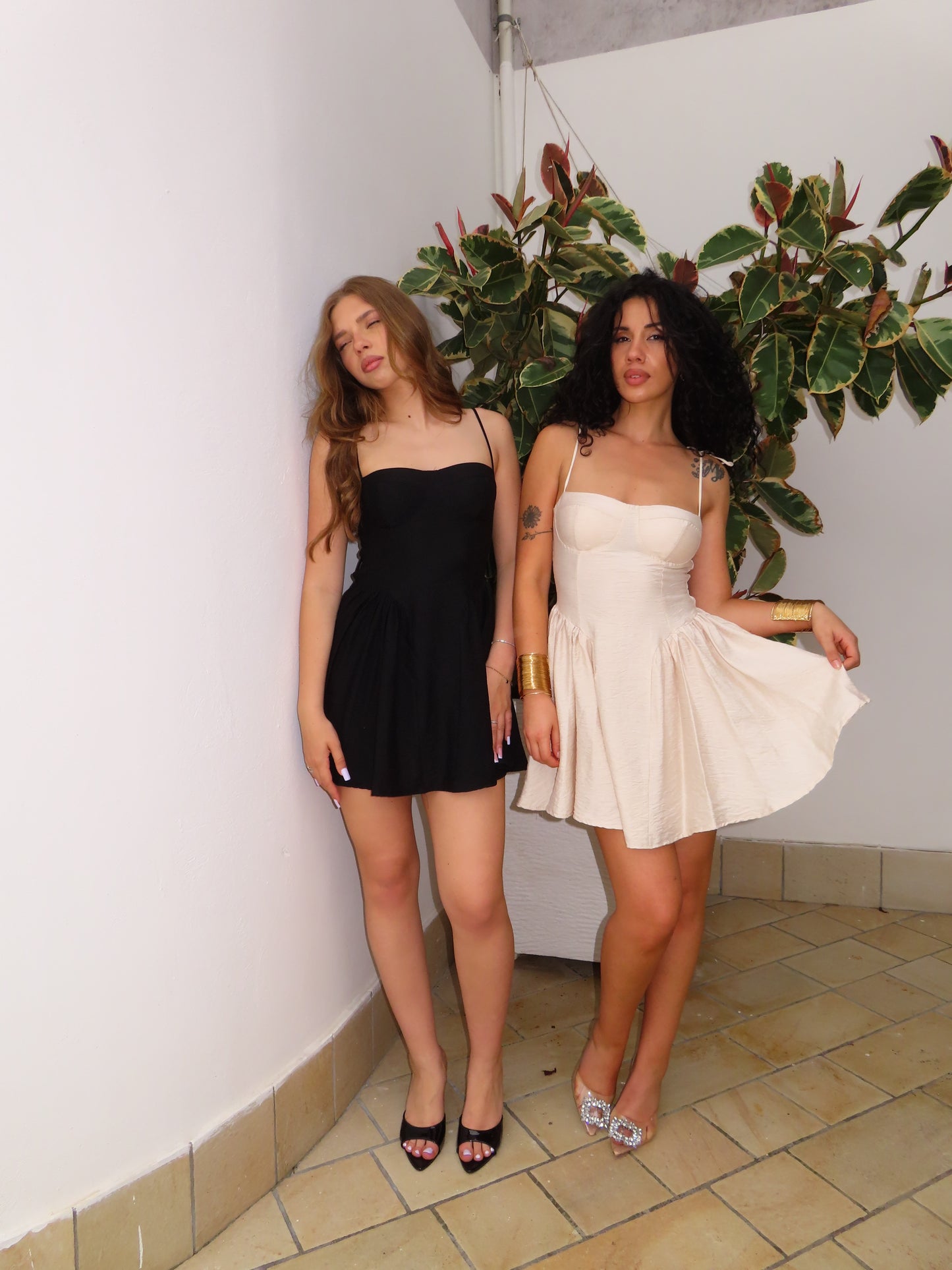 mini dress in lino FLOR
