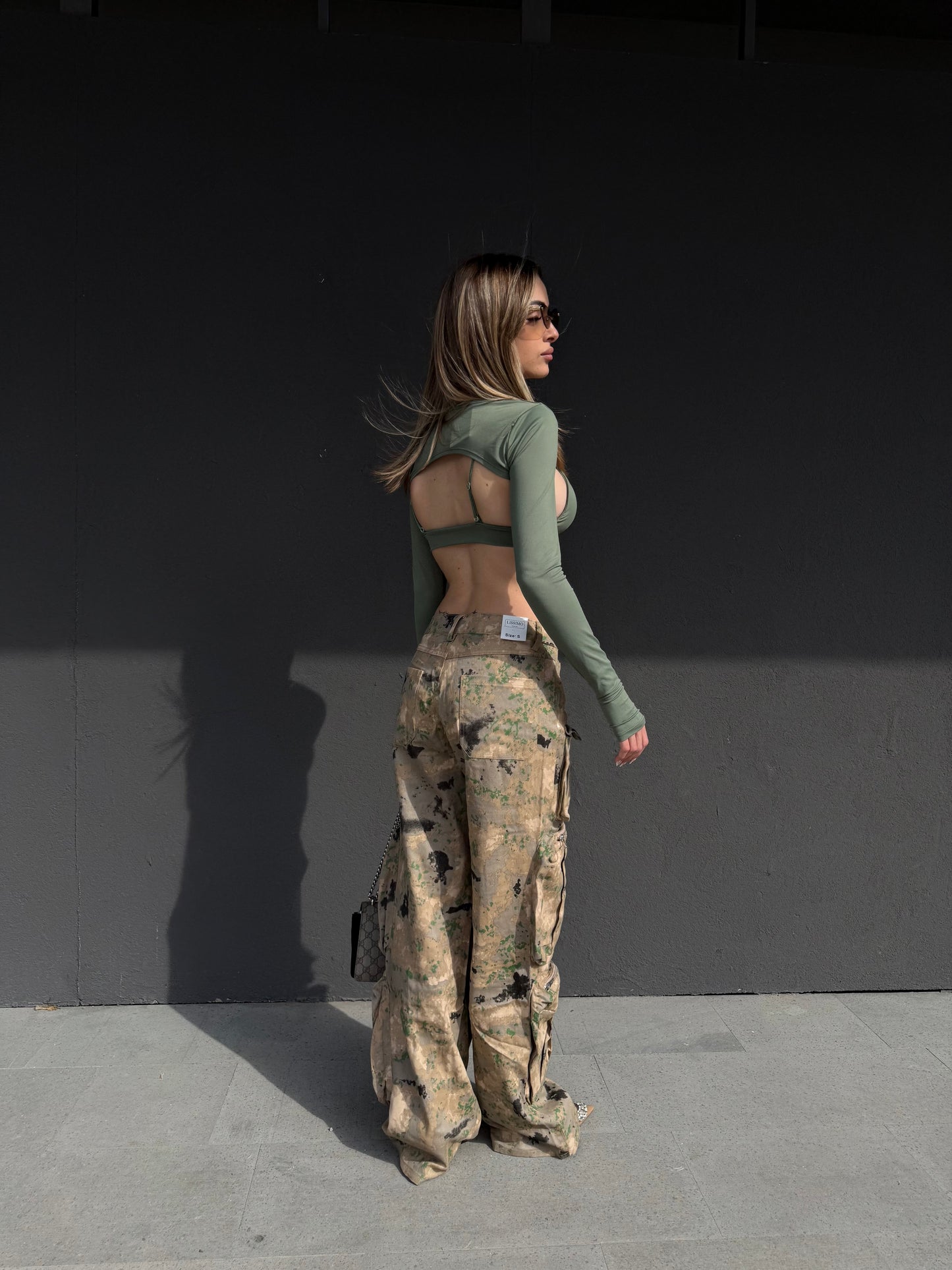 top BENNY verde militare