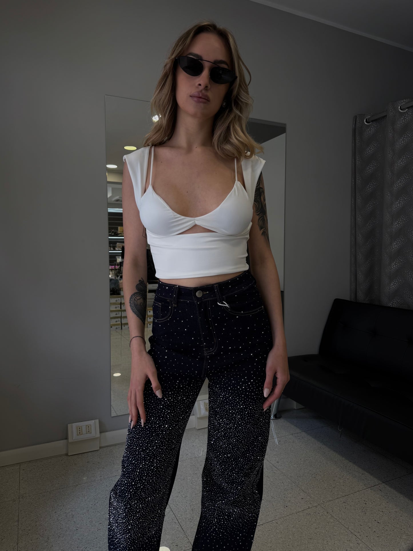top butterfly bianco