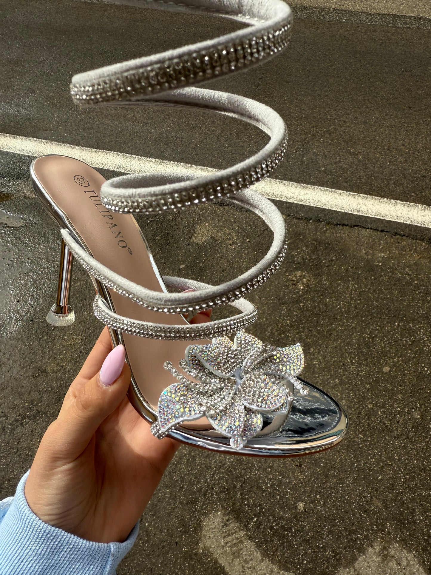 sandali BUTTERFLY argento