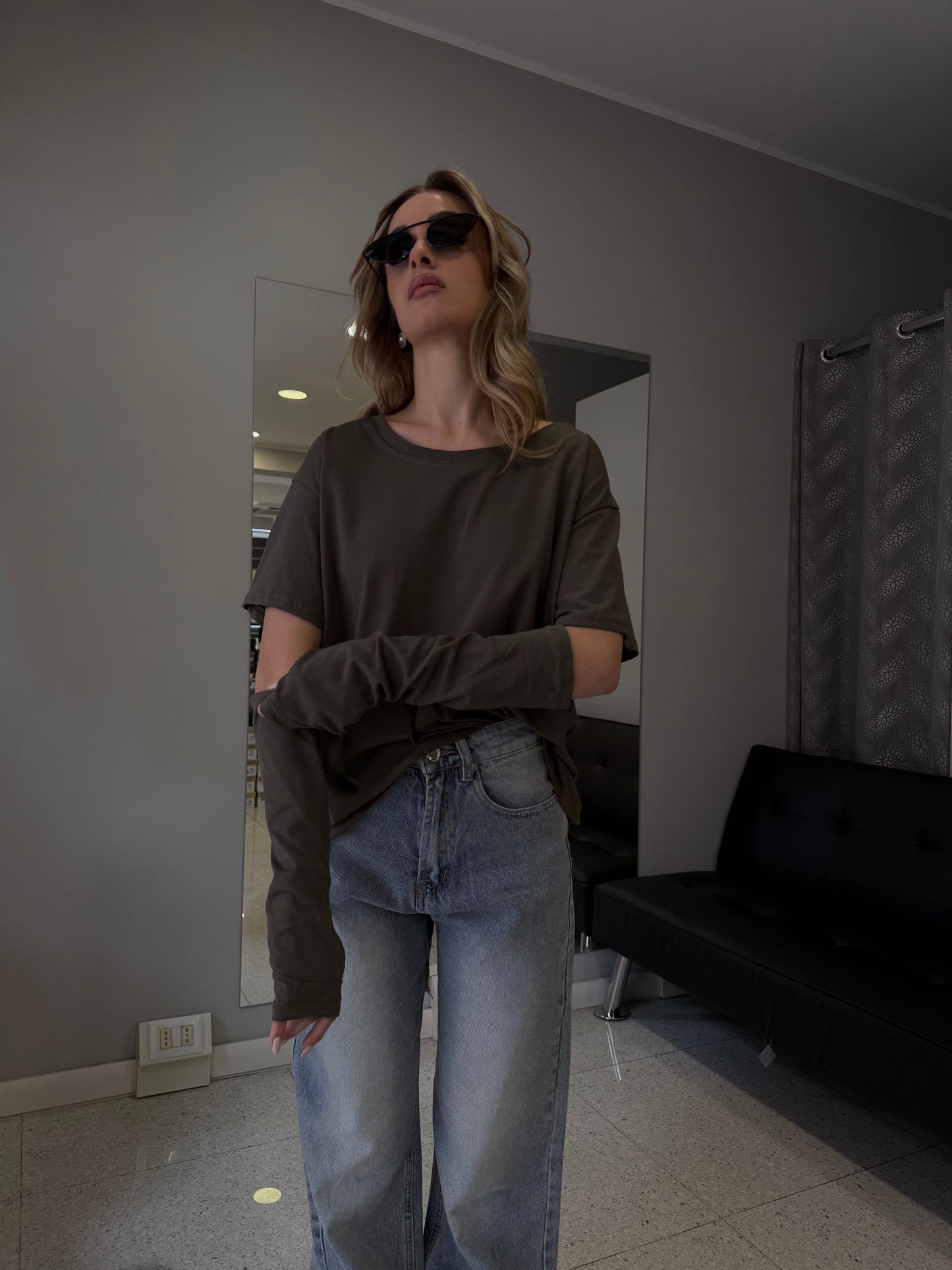 t-shirt over verde militare