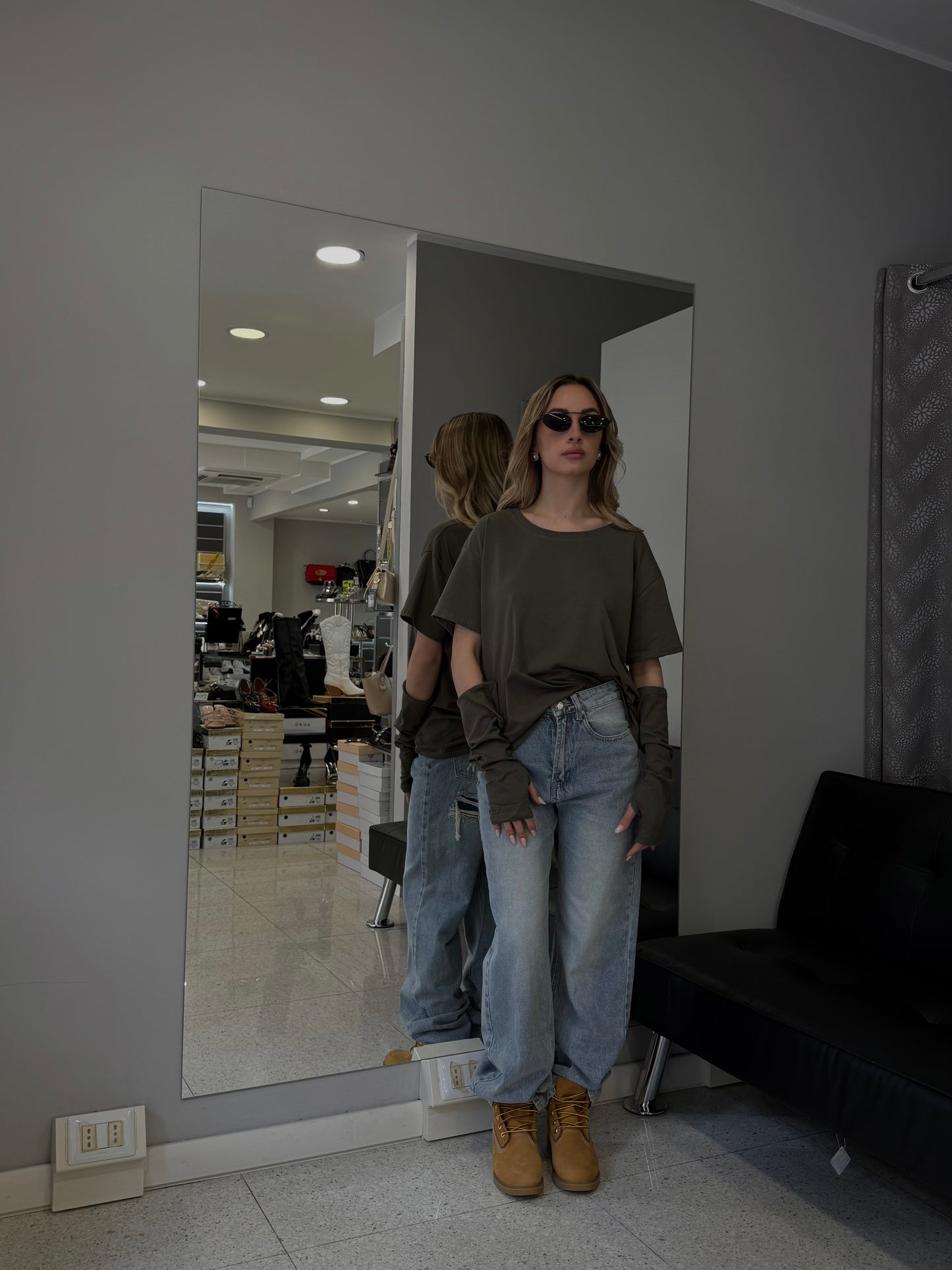 t-shirt over verde militare