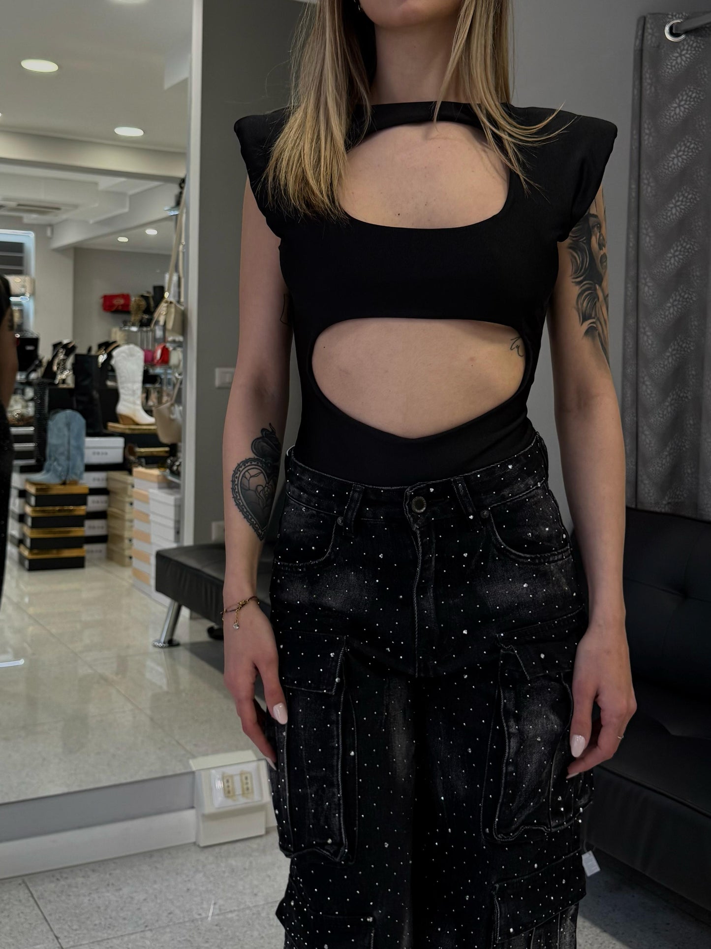 body open front nero