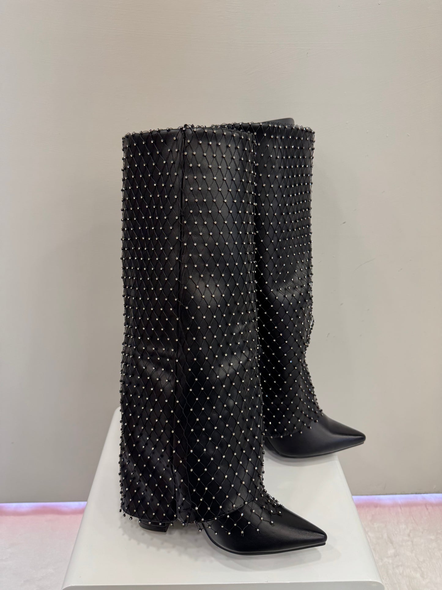 stivali rete swarovski