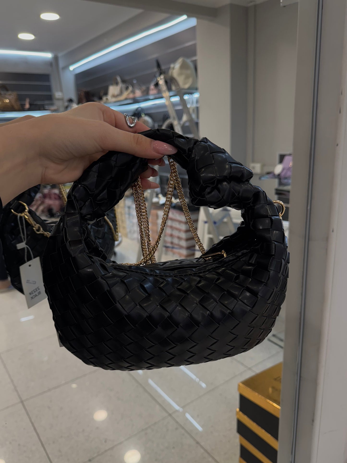 borsa con intreccio nera