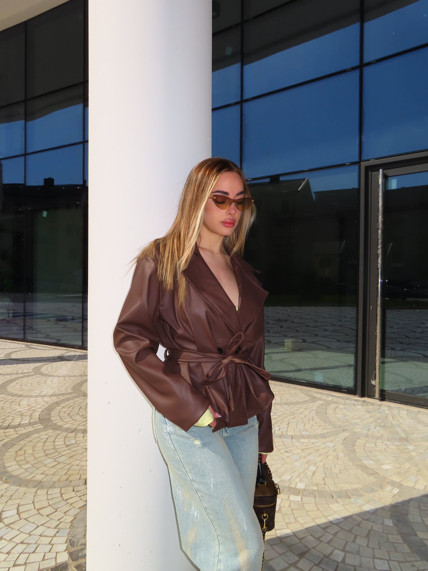 mini trench BOTTONS marrone
