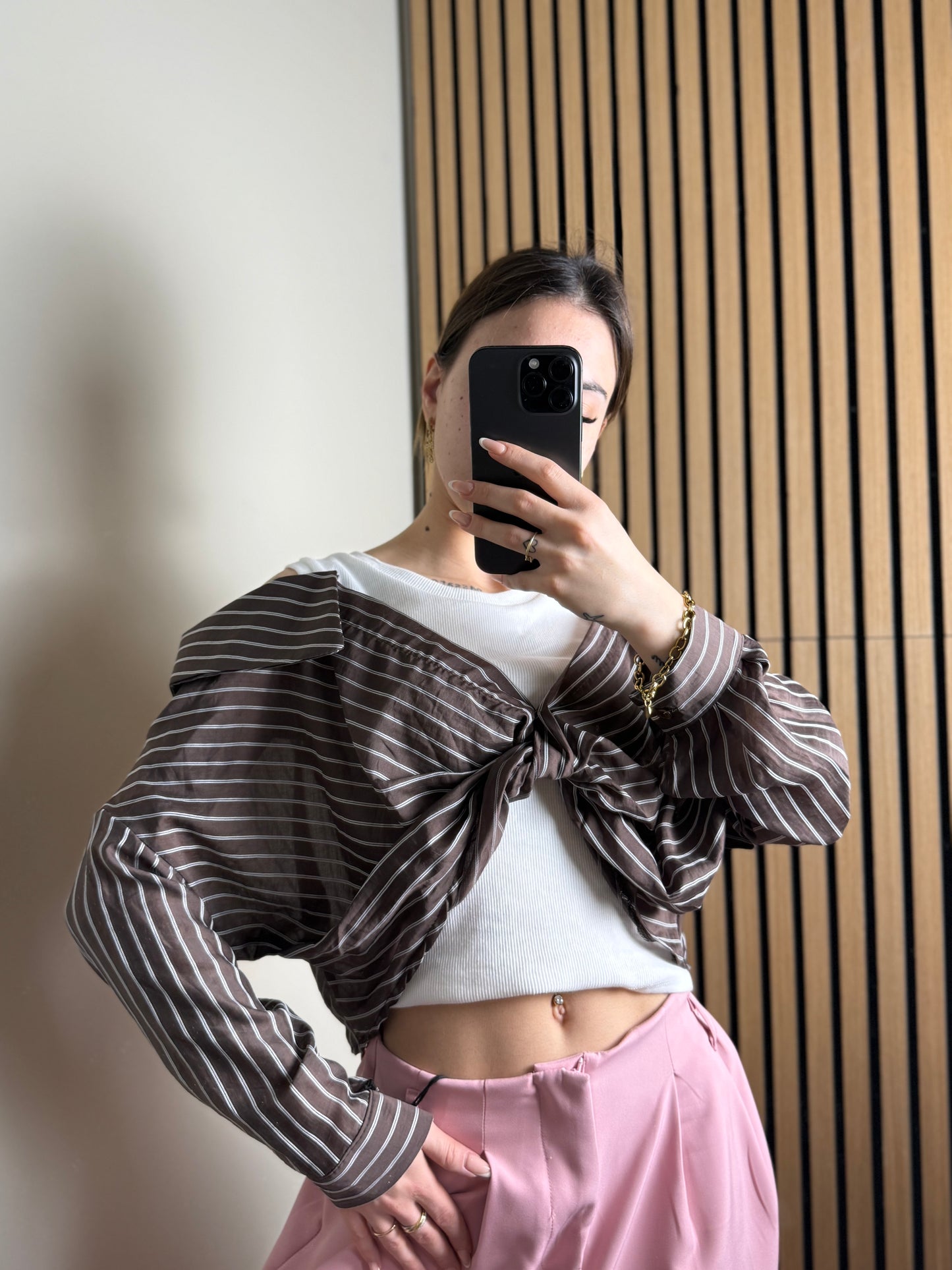 canotta con camicetta CLOÈ marrone