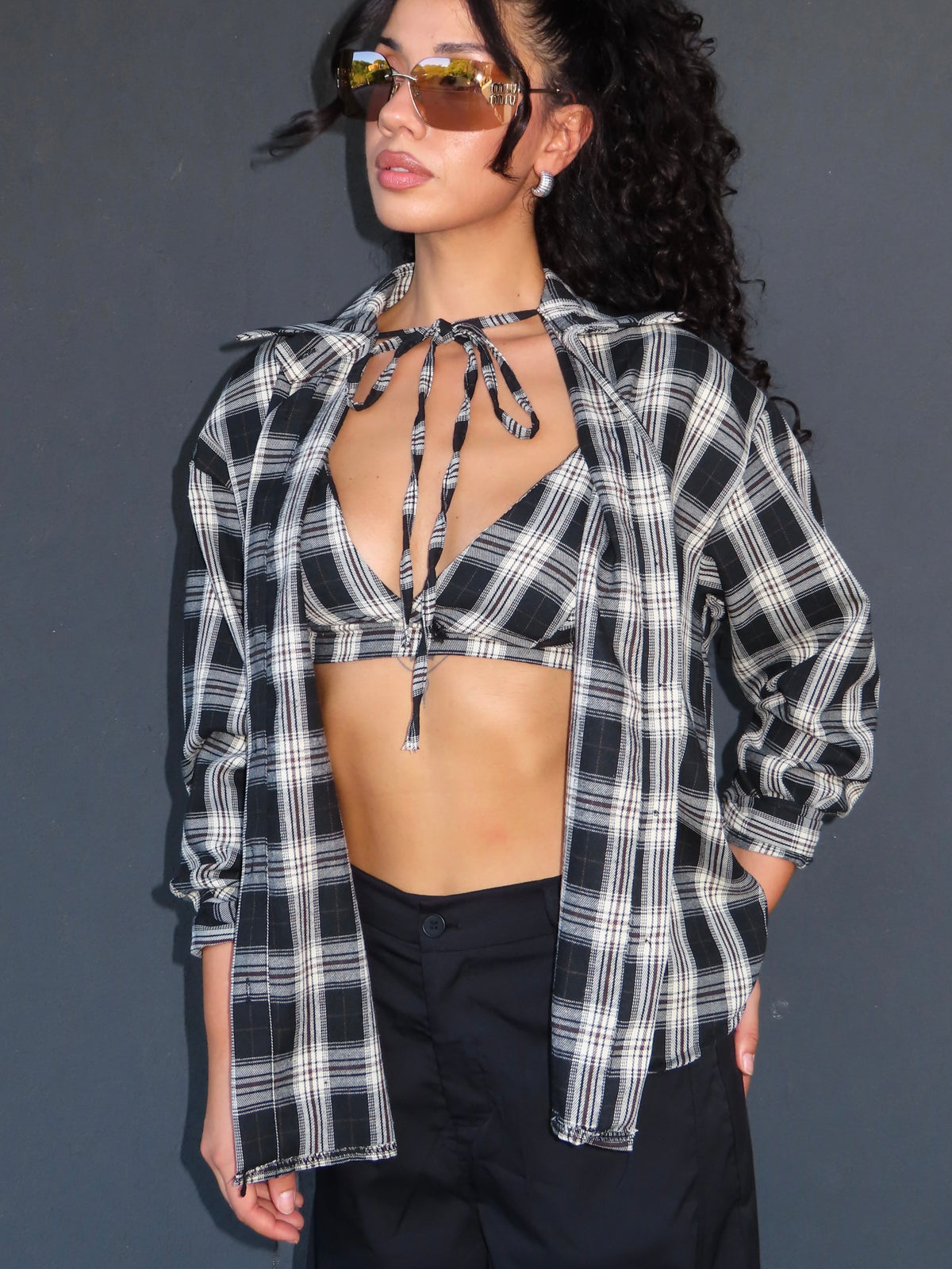 camicia BONNIE nera e bianca