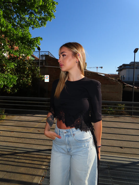 t-shirt pendente nero