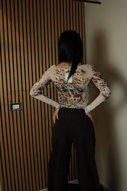 top velato WILD leopardo