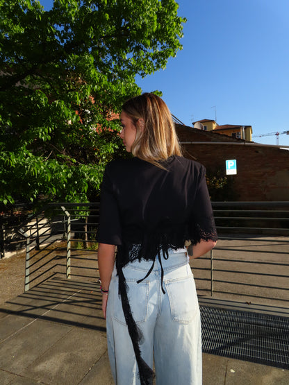 t-shirt pendente nero