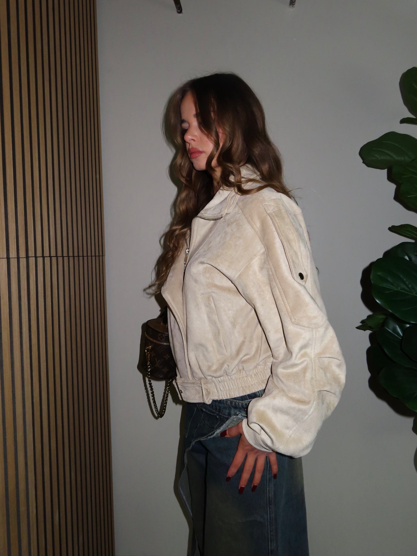 cappotto beije in camoscio