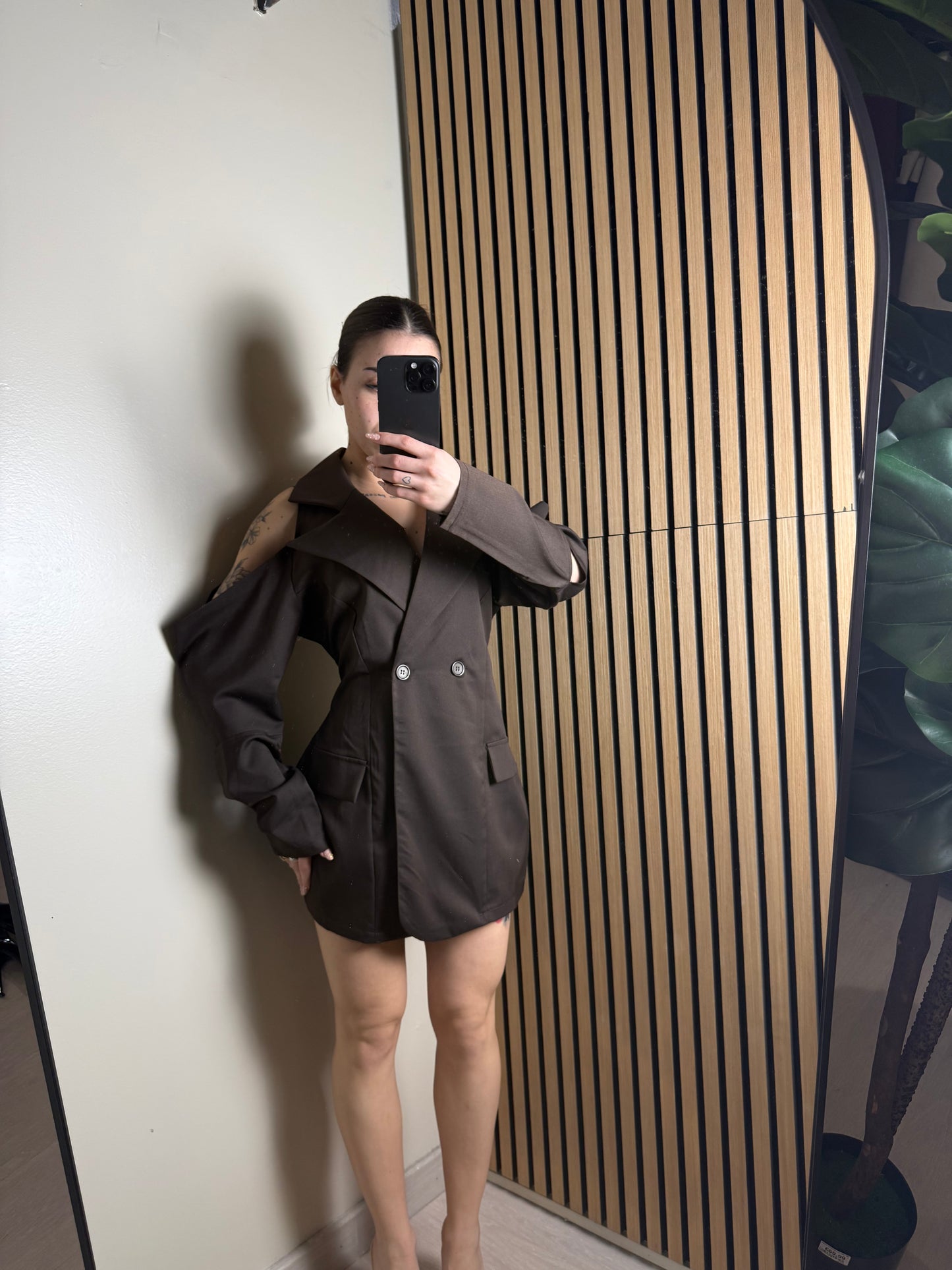 mini dress GIACCA marrone