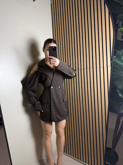 mini dress GIACCA marrone