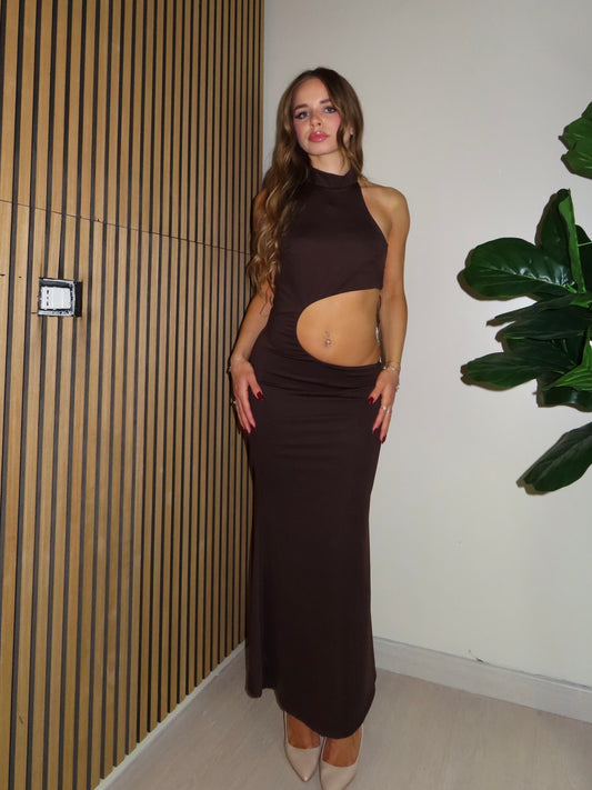 abito CUT out marrone