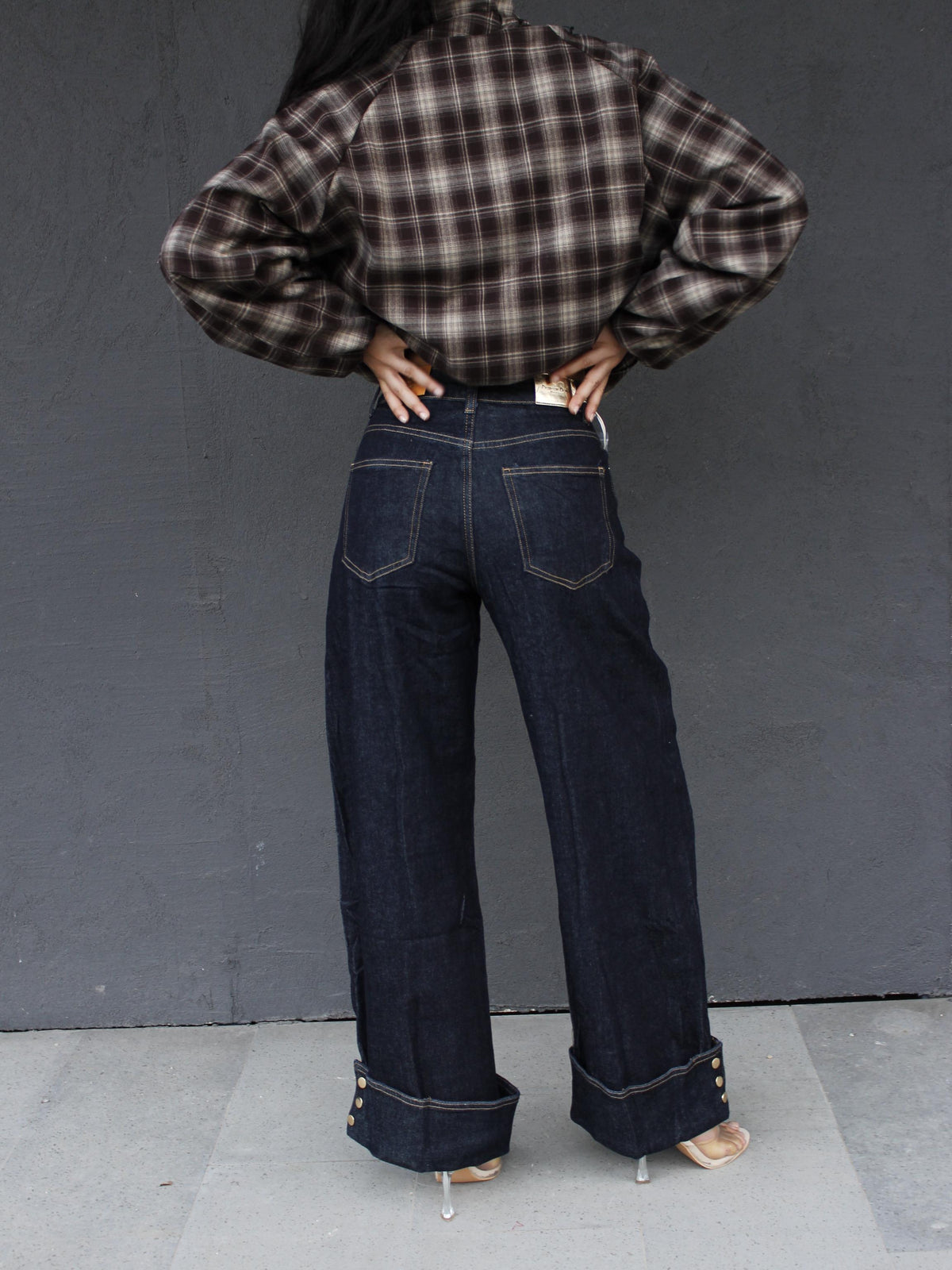 jeans RISVOLTO GOLD BOTTONS