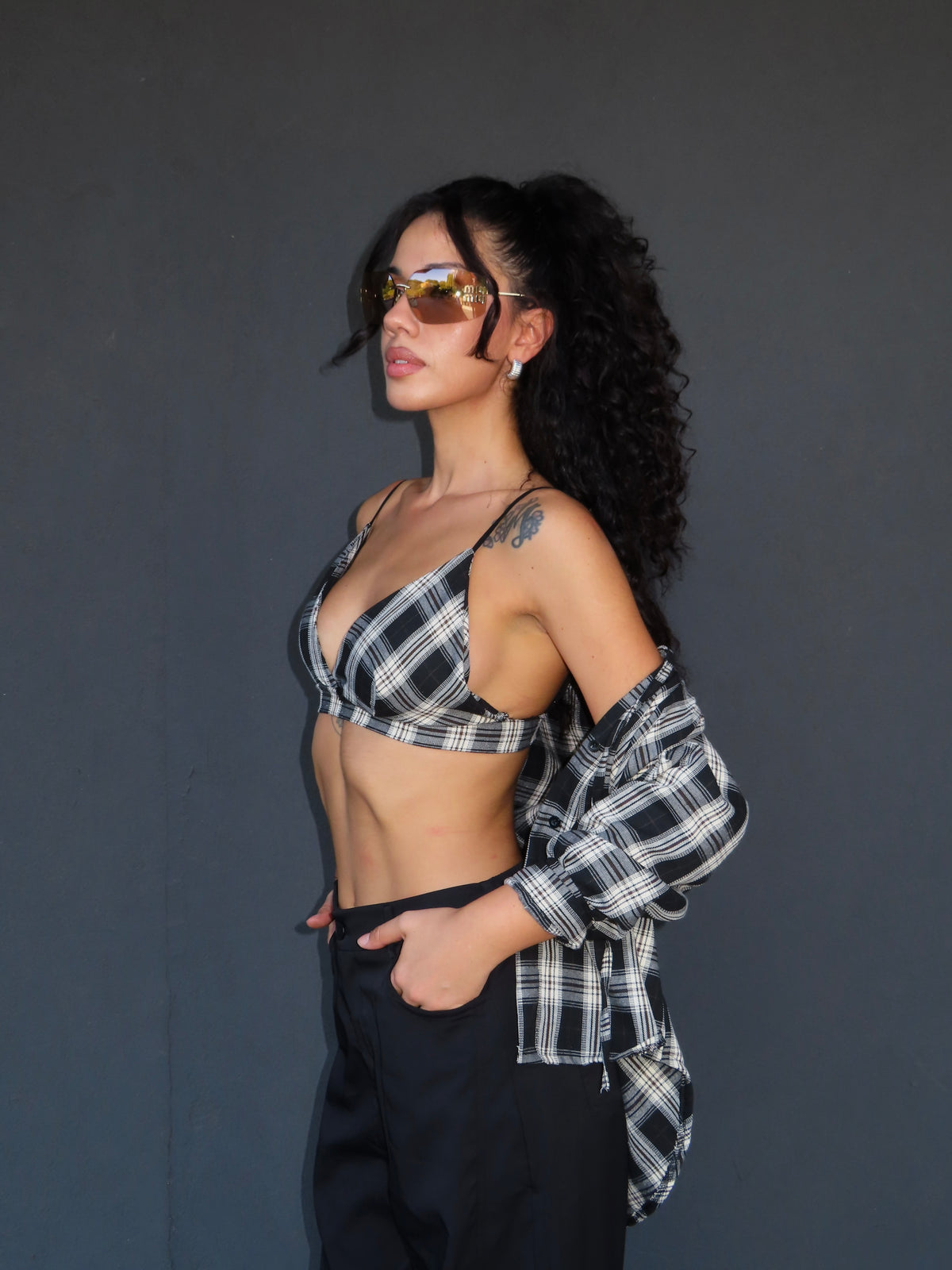 camicia BONNIE nera e bianca