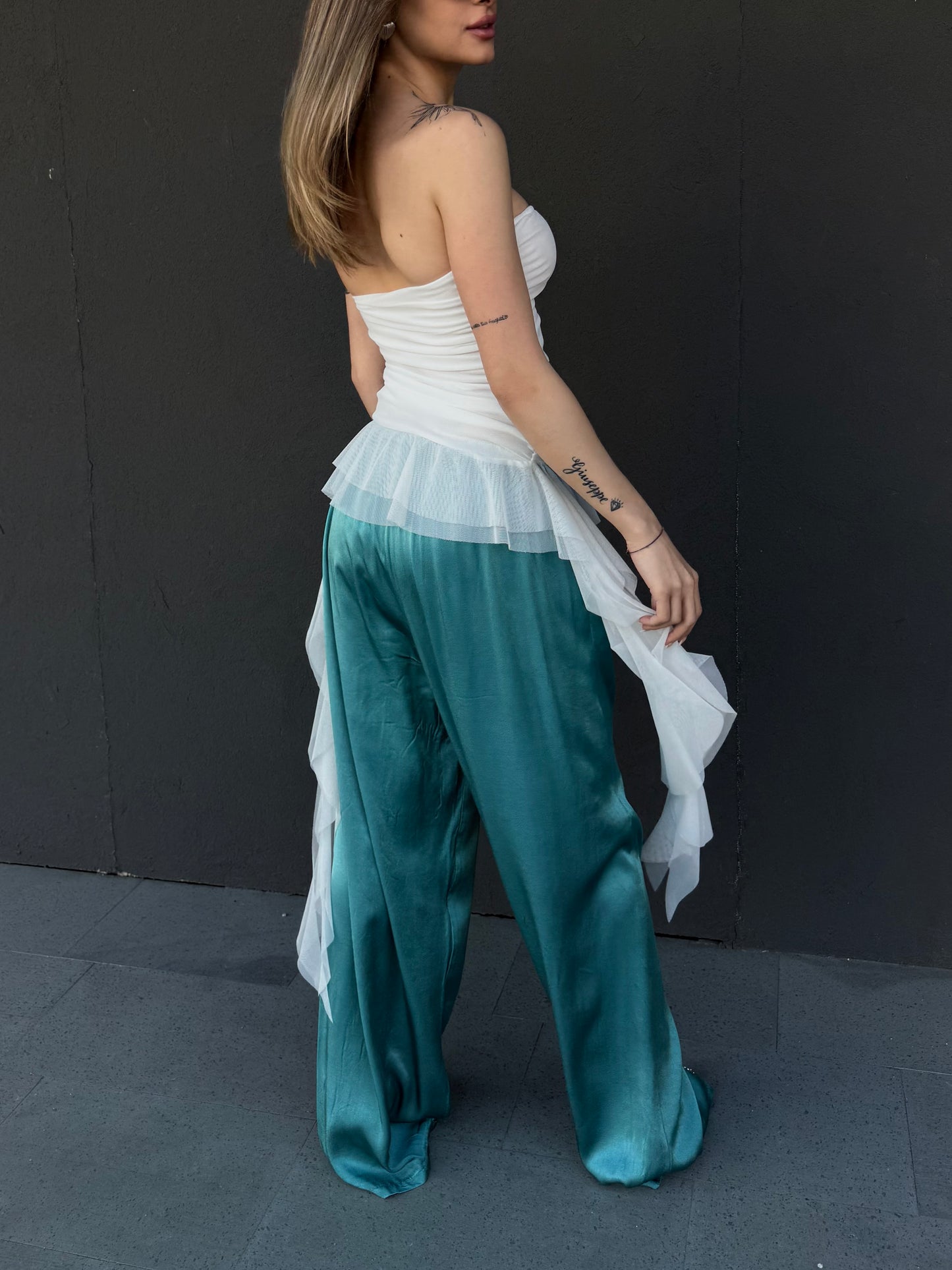 top BUTTERFLY bianco