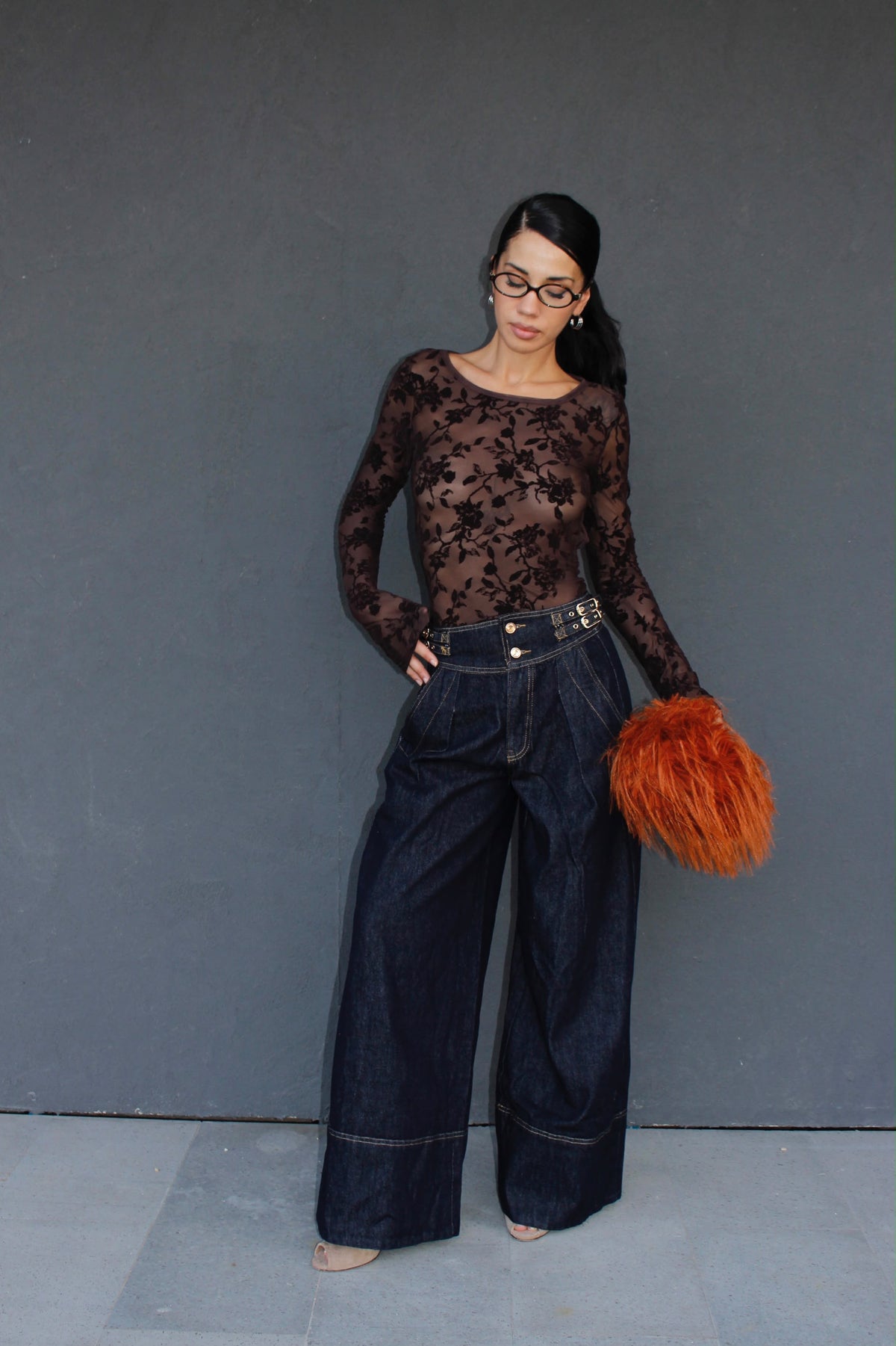 top velato ROSE VELVET marrone