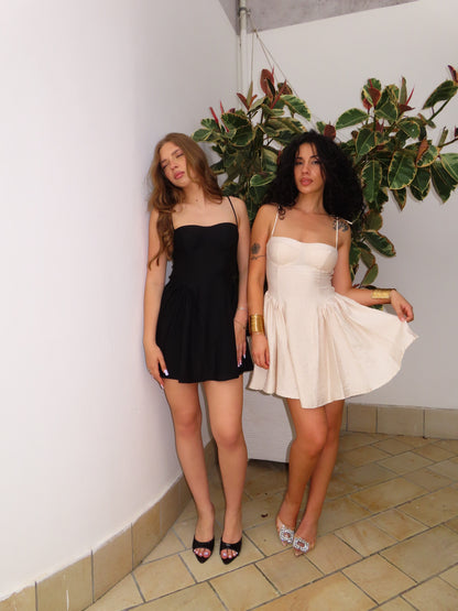 mini dress in lino FLOR