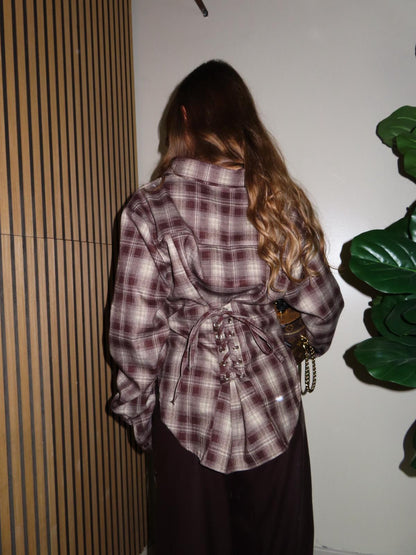 camicia CORSET bordeaux