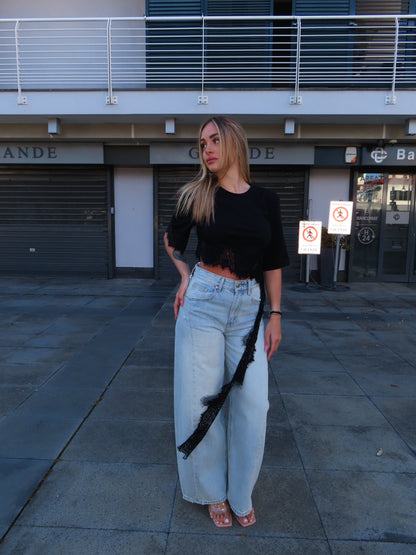 t-shirt pendente nero