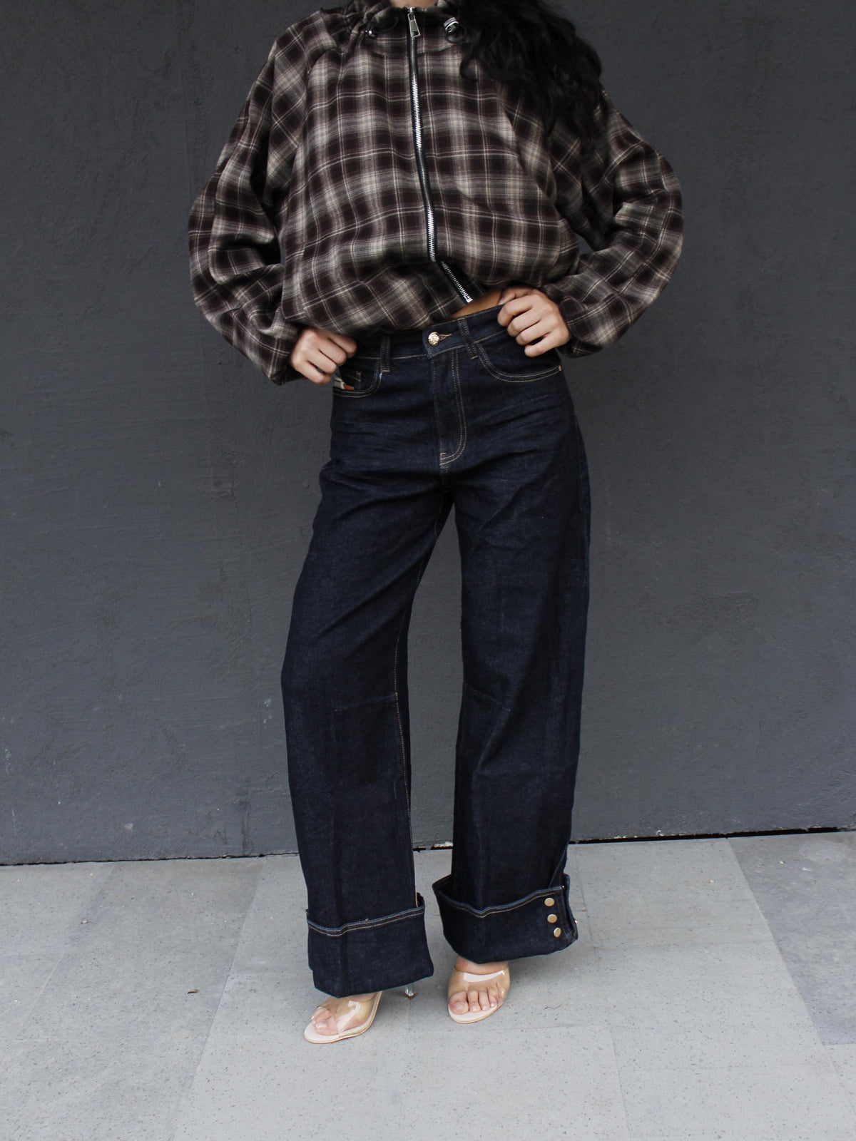jeans RISVOLTO GOLD BOTTONS