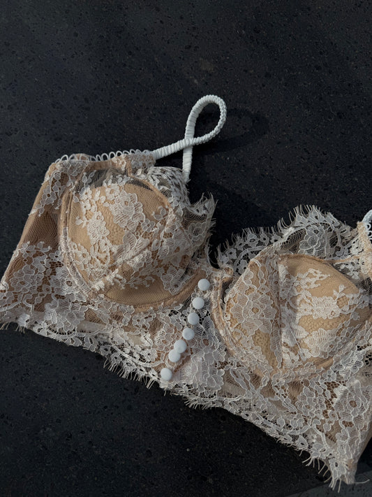 bralette in pizzo bianca