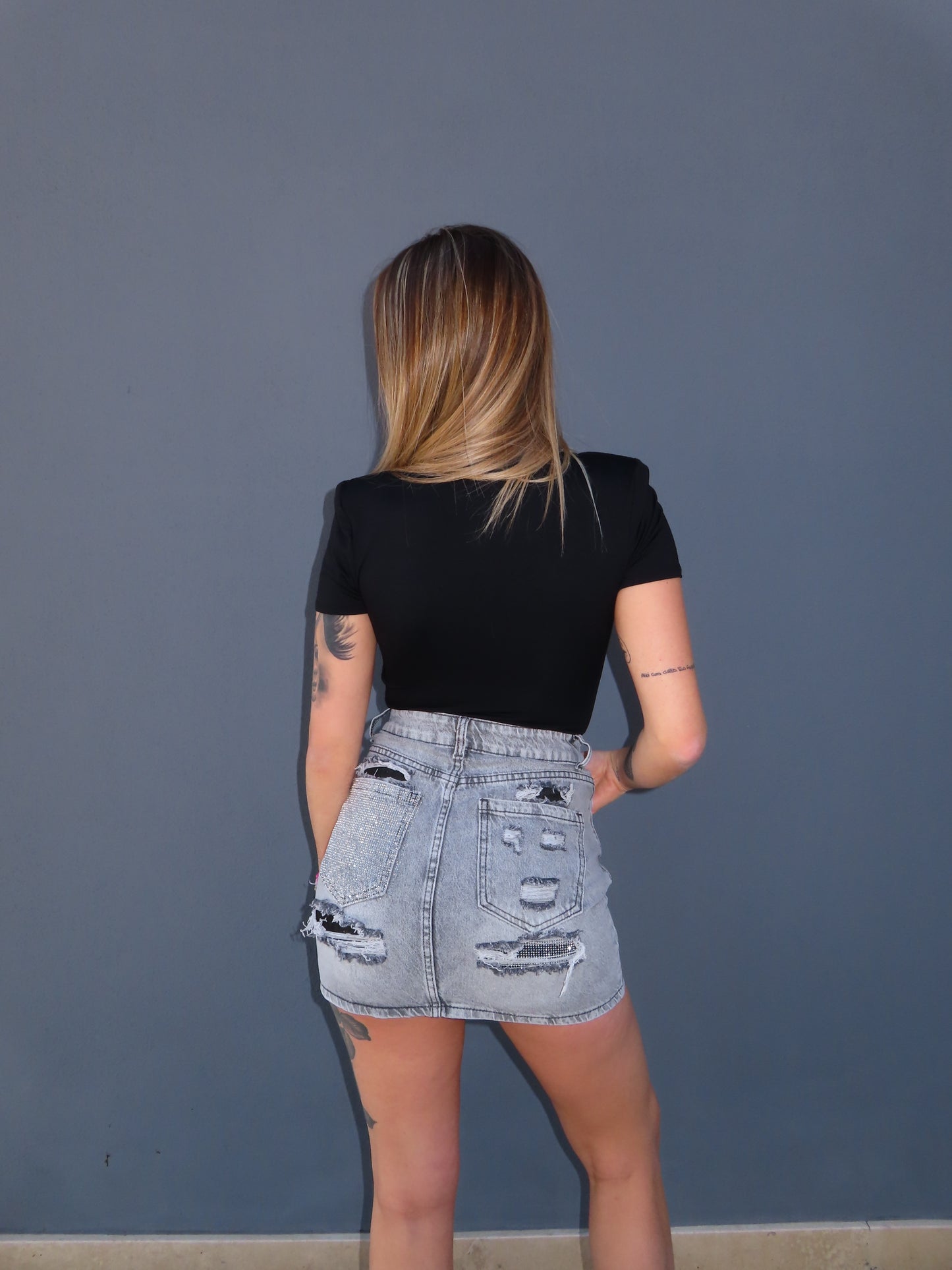 mini gonna BARBIE grey