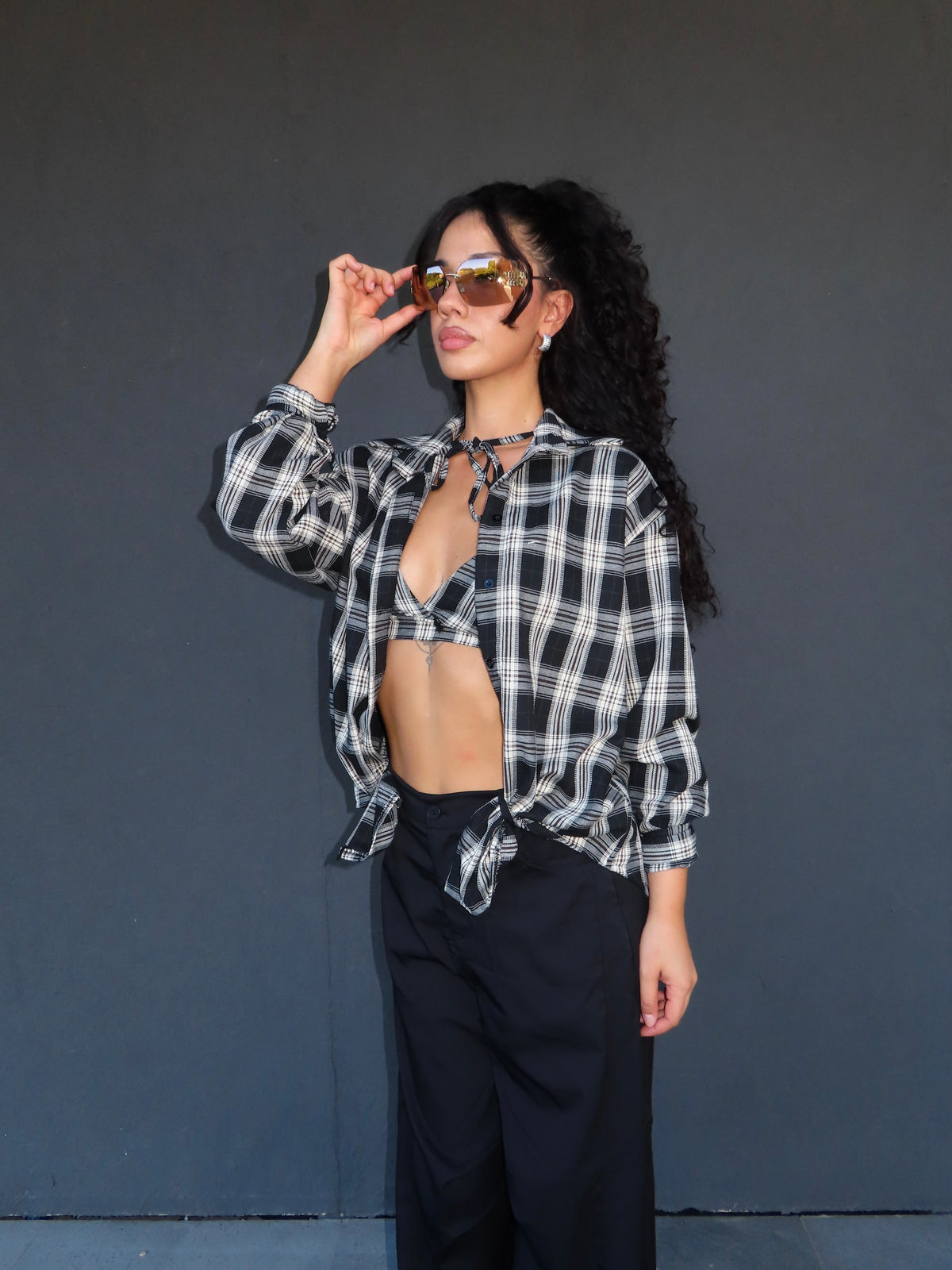camicia BONNIE nera e bianca