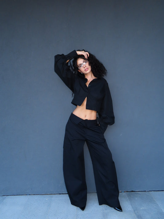 pantalone V CUT nero