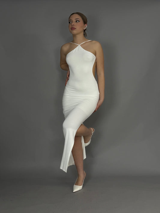 abito lungo Kylie bianco