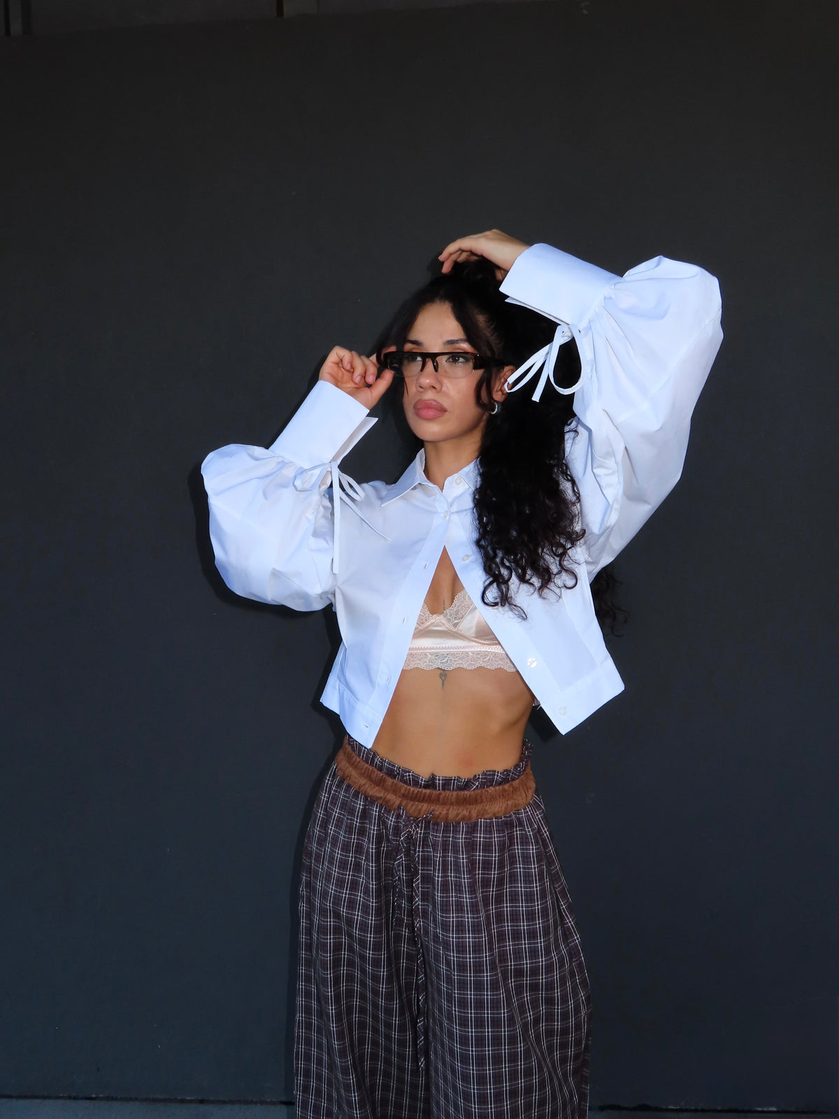 camicia CROP TWIST bianca