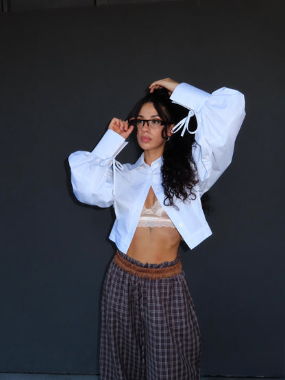 camicia CROP TWIST bianca