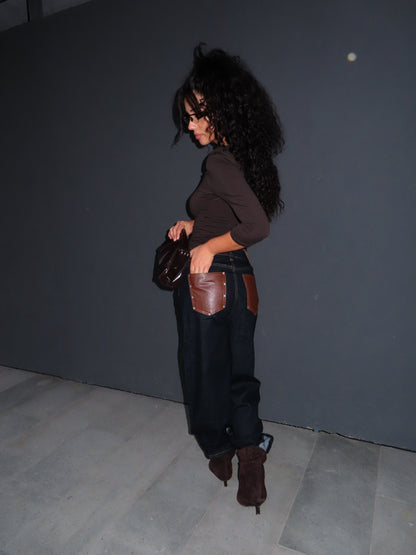 jeans POCKET in eco pelle