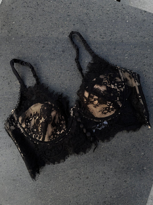 bralette in pizzo nera
