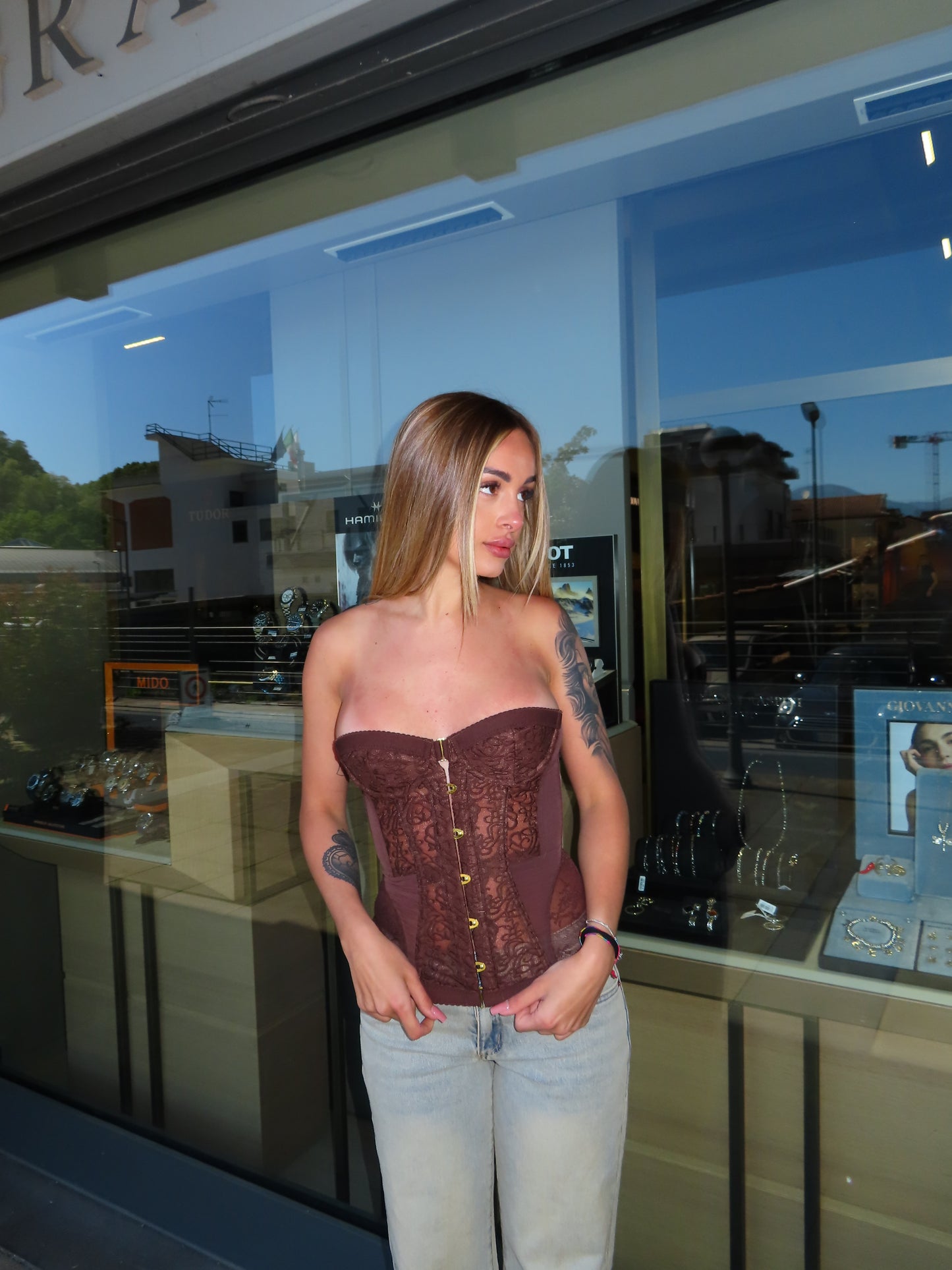 bustier CORINNE marrone