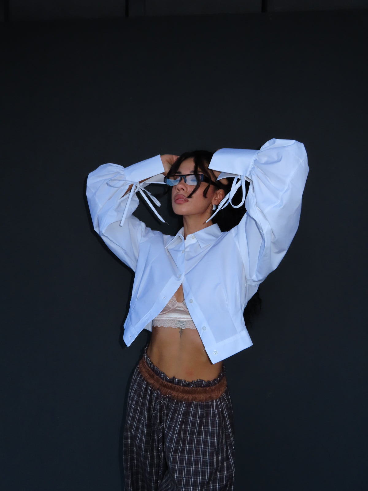 camicia CROP TWIST bianca