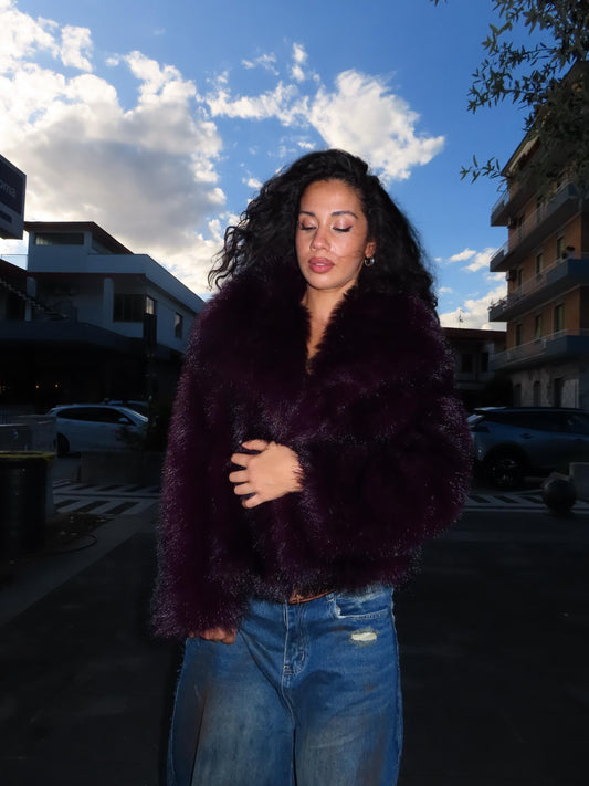 eco pelliccia senza cappuccio