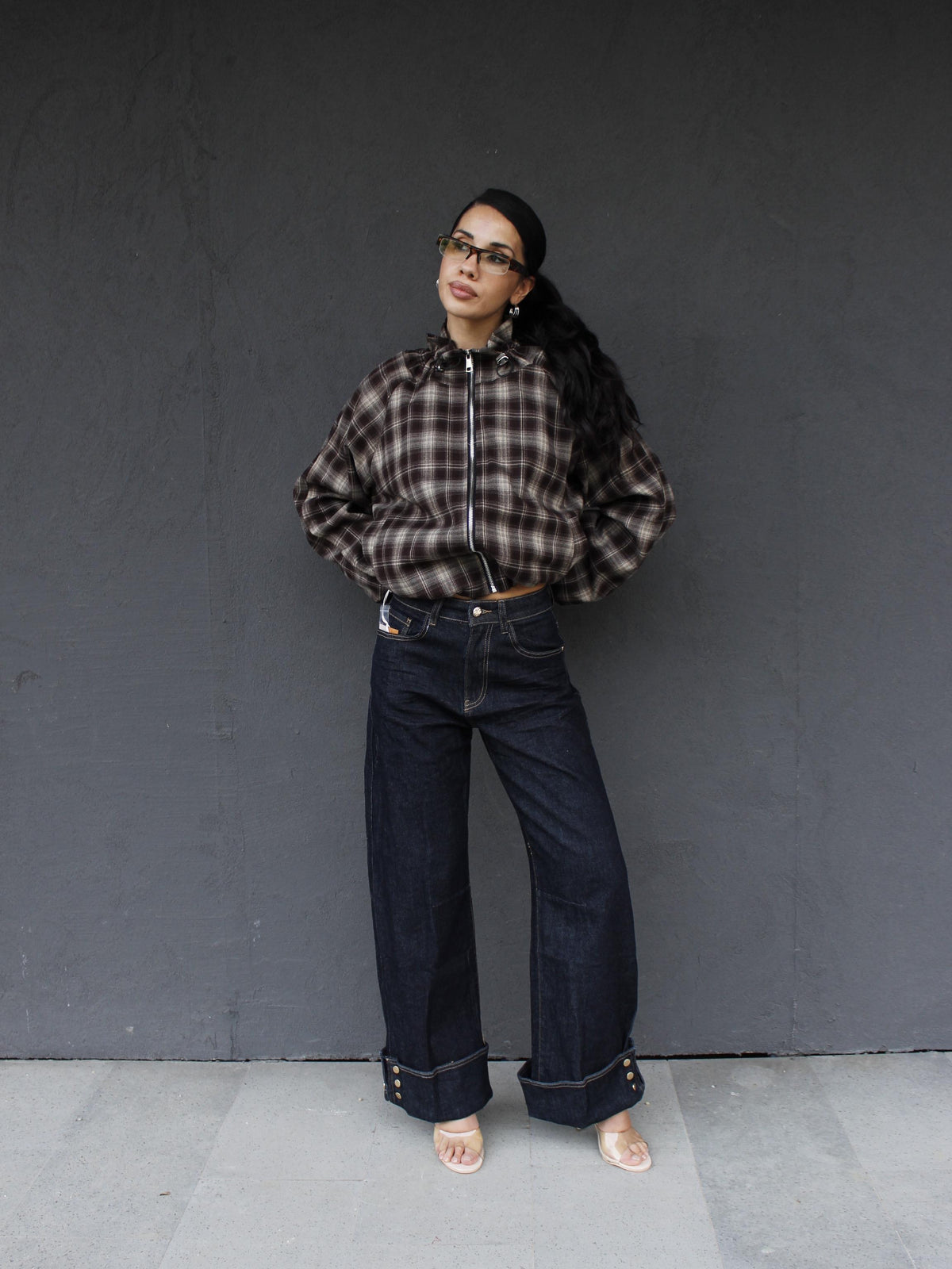 jeans RISVOLTO GOLD BOTTONS