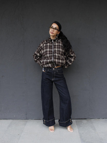 jeans RISVOLTO GOLD BOTTONS