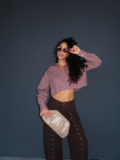 camicia EMMA CROP bordeaux