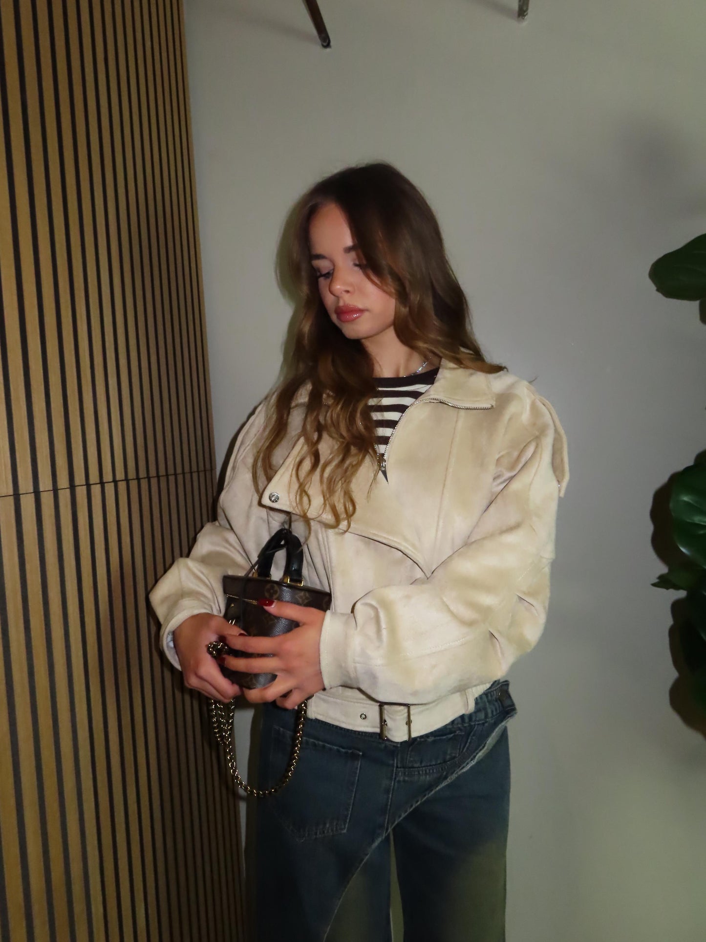 cappotto beije in camoscio