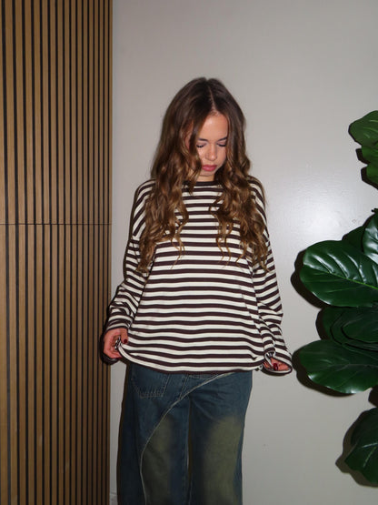 maglia CLOÈ bianca/marrone