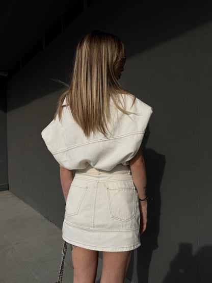coordinato denim bianco