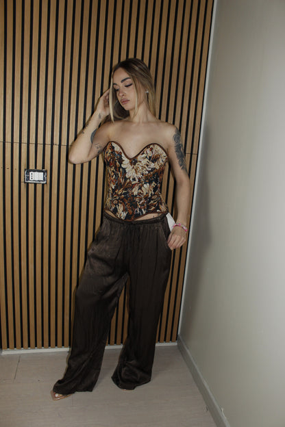 pantalone SATIN marrone