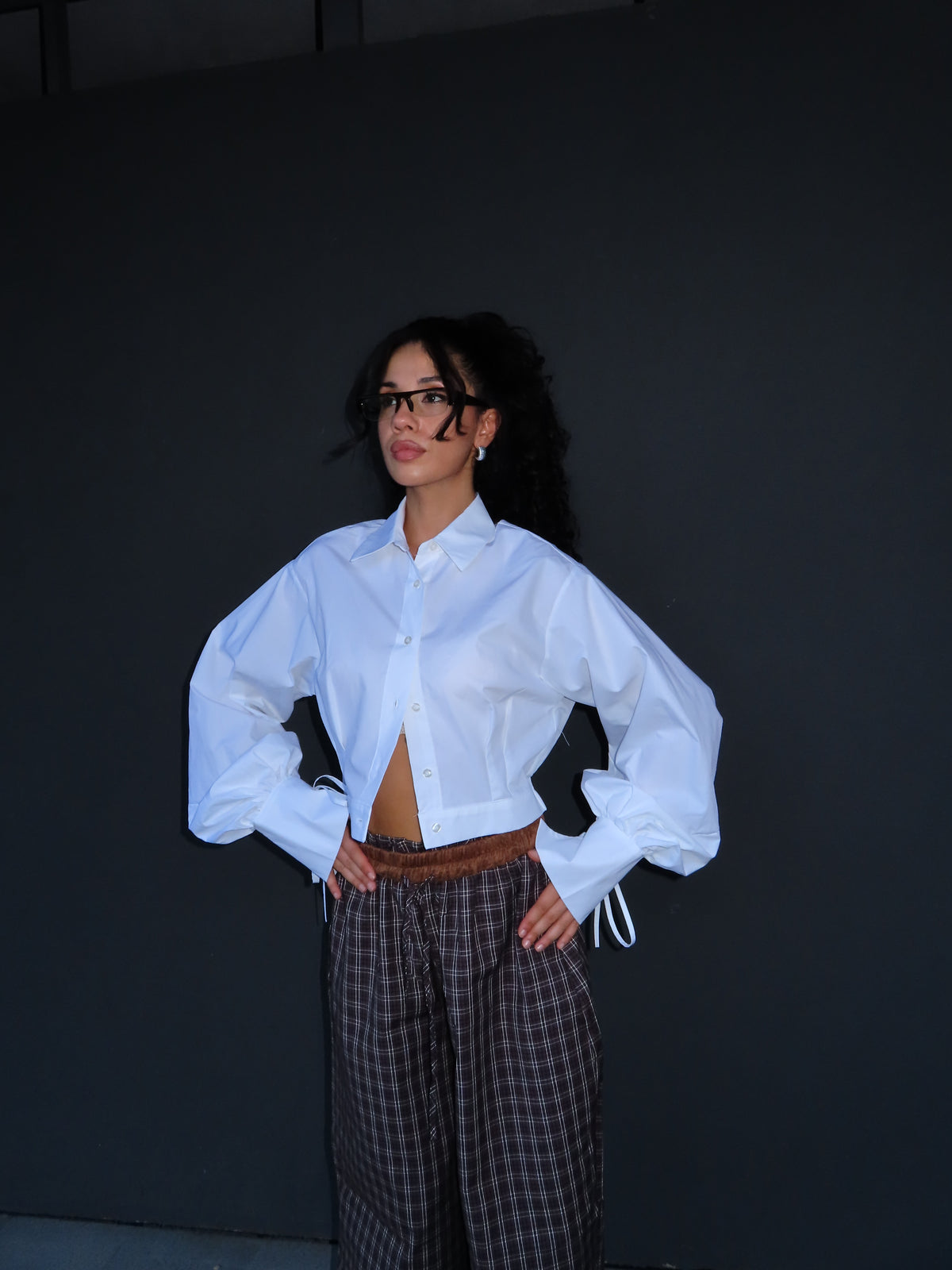 camicia CROP TWIST bianca