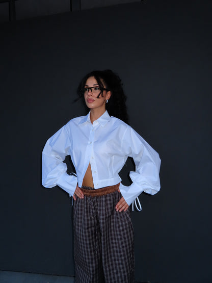 camicia CROP TWIST bianca